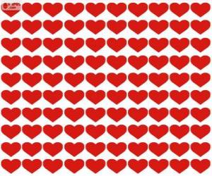 Puzle 100 srdce, sto srdcí na oslavu Valentýna, den Svatého Valentýna