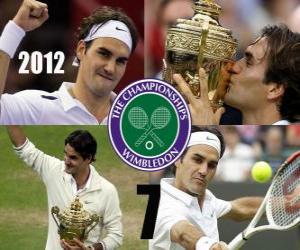 Puzle 2012 Wimbledon šampion Roger Federer