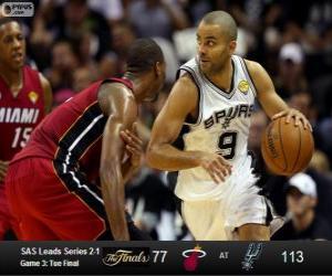 Puzle 2013 NBA finále, 3 utkání, Miami Heat 77 - San Antonio Spurs 113