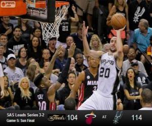 Puzle 2013 NBA finále, 5. hra, Miami Heat 104 - San Antonio Spurs 114