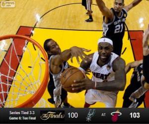 Puzle 2013 NBA finále, 6. hra, San Antonio Spurs 100 - Miami Heat 103