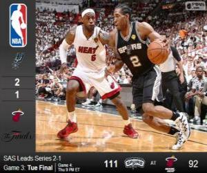 Puzle 2014 NBA finále, 3 utkání, San Antonio Spurs 111 - Miami Heat 92