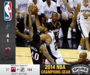 Puzle 2014 NBA finále, 5. zápas Miami heat 87 - San Antonio Spurs 104