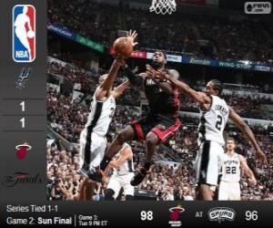 Puzle 2014 NBA finále, druhý zápas, Miami tepla 98 - San Antonio Spurs 96
