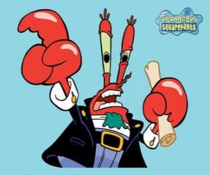 Puzle Eugene H. Krabí, pan Krab je majitelem restaurace, kde SpongeBob a Squidward práce