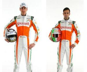 Puzle Adrian Sutil a Vitantonio Liuzzi, Scuderia piloti Force India F1