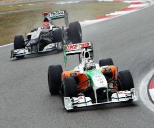 Puzle Adrian Sutil - Force India - Shanghai 2010