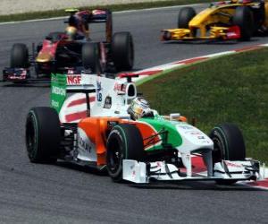 Puzle Adrian Sutil - Force India - Barcelona 2010