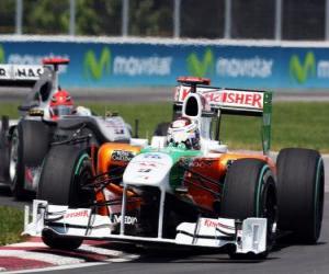 Puzle Adrian Sutil - Force India - Montreal 2010