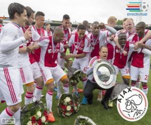Puzle Ajax Amsterdam, mistr nizozemské fotbalové ligy Eredivisie 2013-2014