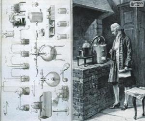 Puzle Antoine Lavoisier (1743-1794), francouzský chemik, považován za tvůrce moderní chemie
