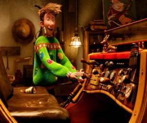 Puzle Arthur Christmas pozoruje staré saně