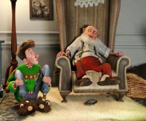 Puzle Arthur Christmas s jeho dědeček