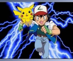 Puzle Ash, Pokémon trenér s jeho první Pokémon Pikachu