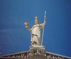 Puzle Athena, v řecké mytologii bohyně strategické válčení, moudrosti a hrdinné úsilí