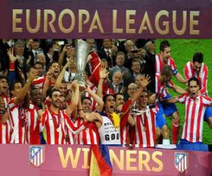 Puzle Atlético Madrid, vítězka z Evropy UEFA liga 2011-2012