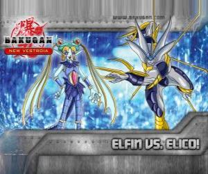 Puzle Bakugan Elfin versus Bakugan Elico