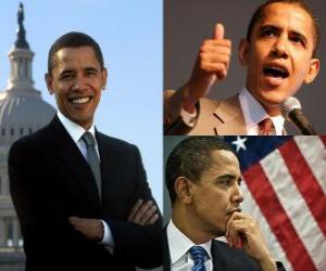 Puzle Barack Obama prvním černošským prezidentem zastávat úřad Spojených států amerických