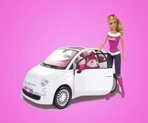 Puzle Barbie a jeho Fiat 500