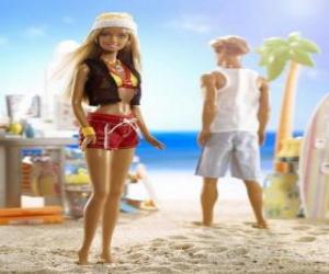 Puzle Barbie a Ken na pláži