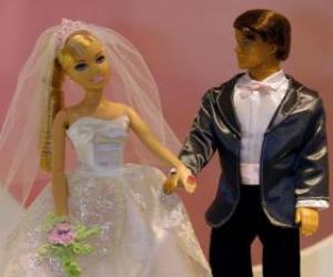 Puzle Barbie a Ken na svůj svatební den