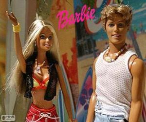 Puzle Barbie a Ken v létě