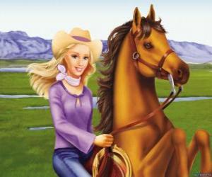 Puzle Barbie s koněm krásný