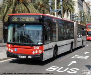 Puzle Barcelona městský autobus