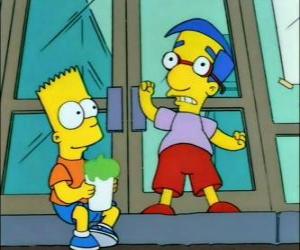 Puzle Bart Simpson a Milhouse Van Houten, dva velcí přátelé