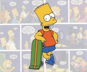 Puzle Bart Simpson se svou skateboard
