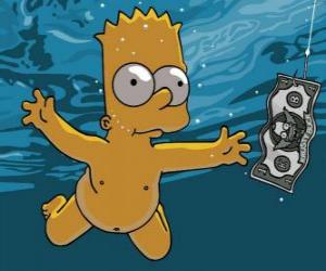 Puzle Bart Simpson vodou dostat lístek z háčku