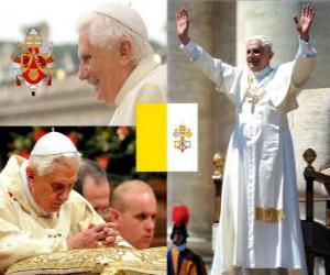 Puzle Benedikt XVI., Joseph Alois Ratzinger, je 265 tis papežem katolické církve.