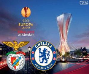 Puzle Benfica vs Chelsea. Finále Evropské ligy 2012-2013 v Amsterdam Arena, Nizozemsko