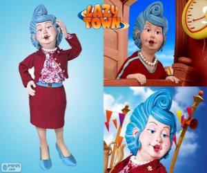 Puzle Bessie všetečka z LazyTown mluvit o její mobilní telefon