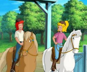 Puzle Bibi a Tina, dvě dívky velice rád koní