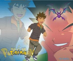 Puzle Brock, původně vůdce Pewter City Gym (cín), specializující se na rock-typu Pokémon.