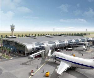 Puzle Budova terminálu letiště s letadly