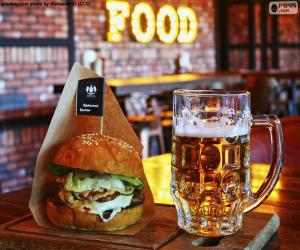 Puzle Burger a pivo