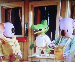 Puzle Buster a Frank se svým přítelem Archie krokodýl
