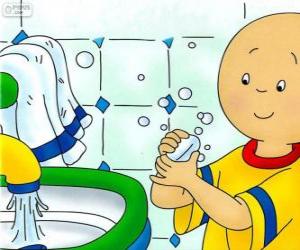 Puzle Caillou myje ruce