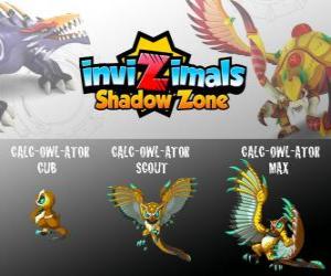 Puzle Calc-Owl-Ator Cub, Calc-Owl-Ator Scout, Calc-Owl-Ator Max. Invizimals Shadow Zone. Nejchytřejší Invizimals dokonce naučil počítat