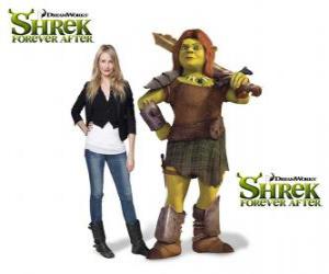 Puzle Cameron Diaz poskytuje hlas Fiona, bojovník, v poslední film Shrek Forever Po