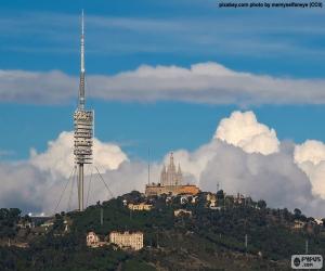 Puzle Celkový pohled na Tibidabo, Barcelona