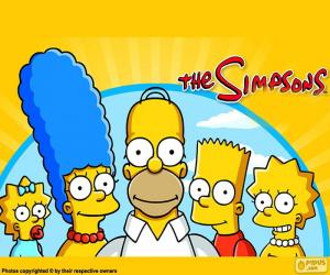 Puzle Celá rodina Simpson