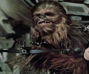 Puzle Chewbacca, obrovské a chlupaté wookiee, ukazuje se svou zbraní
