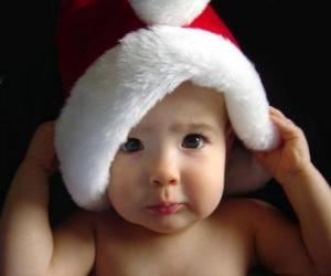 Puzle Chlapec s kloboukem Santa Claus