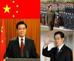 Puzle Chu Ťin-tchao generální tajemník Komunistické strany Číny a prezidentem Čínské lidové republiky,