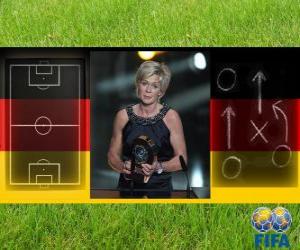 Puzle Coach of the Year FIFA 2010 na fotbal žen vítěz Silvia Neid