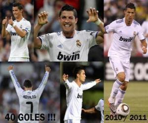 Puzle Cristiano Ronaldo, střelec v dějinách ligy španělské 2010-2011