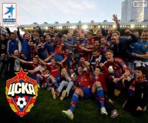 Puzle CSKA Moskva, šampiona Liga Premier 2013-2014, ruské fotbalové ligy